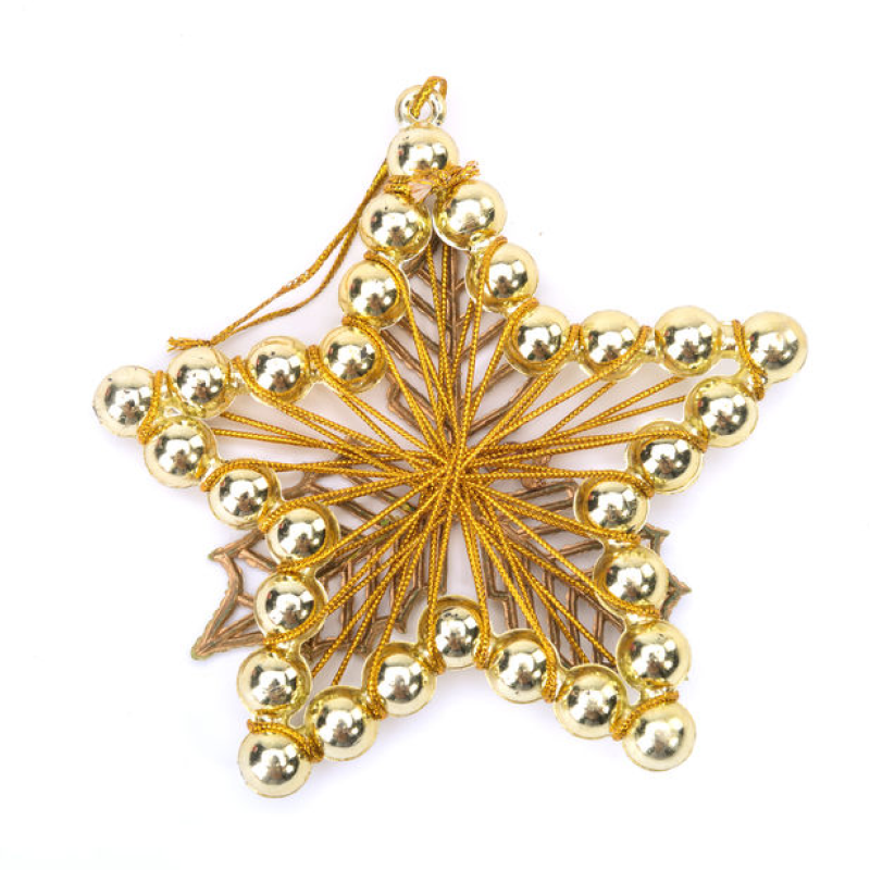 Matte Winter White Glittered Star Shatterproof Christmas Ornaments