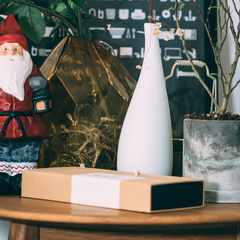 Santa in Sweater with Sack of Pine Figure Decoration