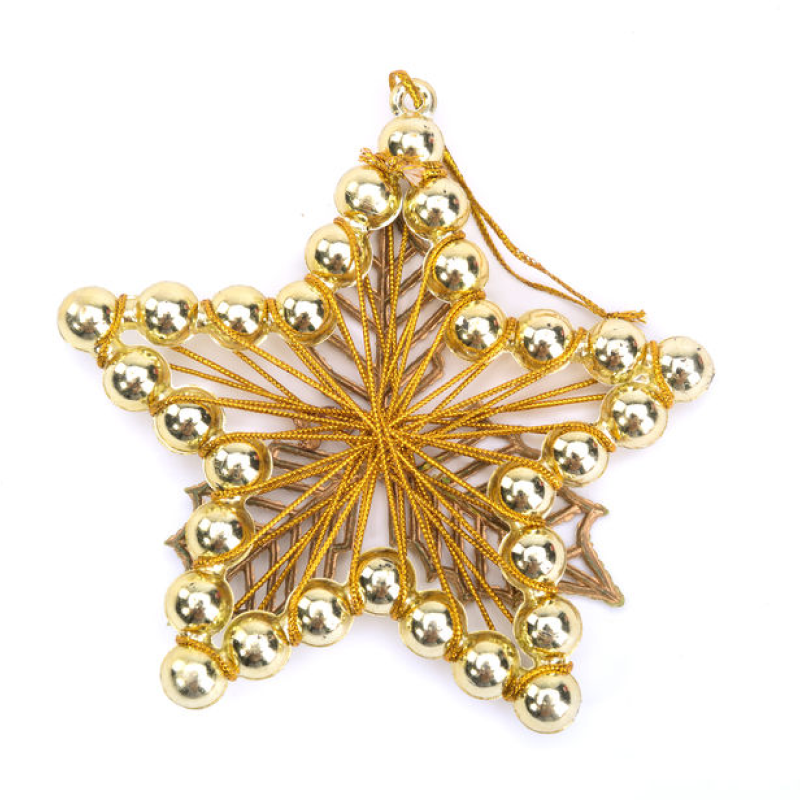Matte Winter White Glittered Star Shatterproof Christmas Ornaments